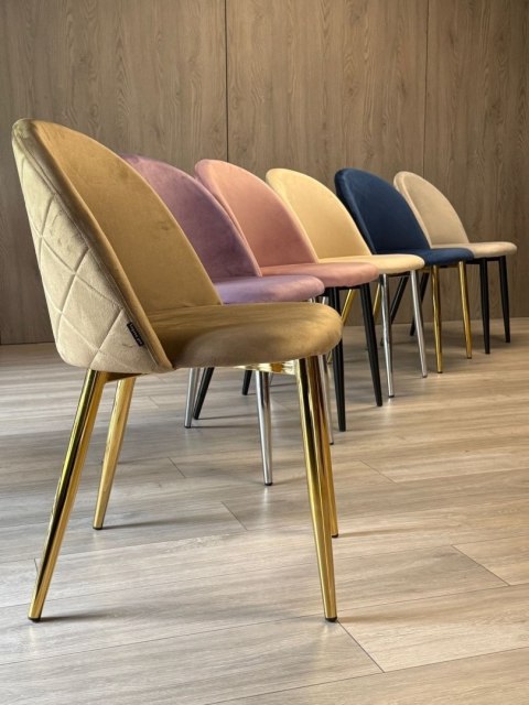 Krzesło tapicerowane GLORIA SAND VELVET GOLD