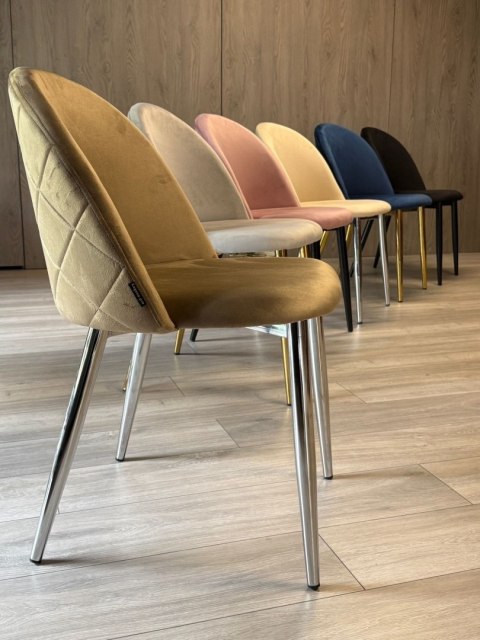 Krzesło tapicerowane GLORIA SAND VELVET SILVER