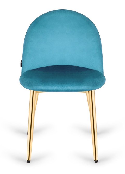 Krzesło tapicerowane GLORIA SEA BLUE VELVET GOLD