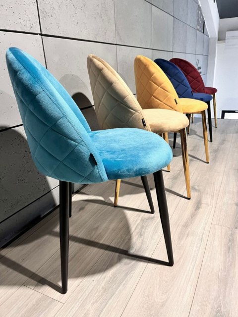 Krzesło tapicerowane GLORIA SEA BLUE VELVET