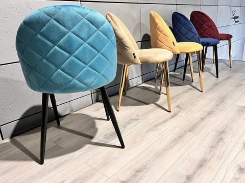 Krzesło tapicerowane GLORIA SEA BLUE VELVET