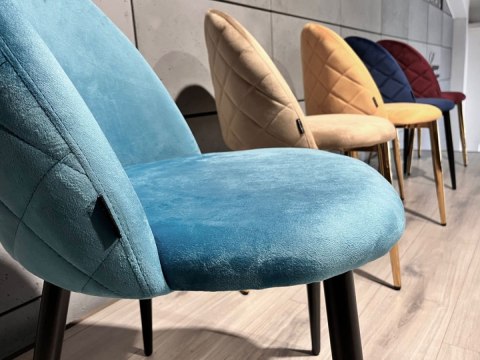 Krzesło tapicerowane GLORIA SEA BLUE VELVET