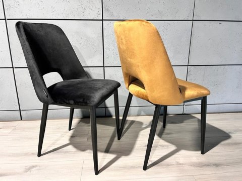 Krzesło tapicerowane GOTI BLACK VELVET II GATUNEK