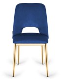 Krzesło tapicerowane GOTI BLUE VELVET GOLD