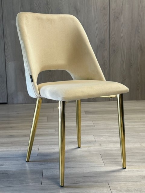 Krzesło tapicerowane GOTI CREAM VELVET GOLD