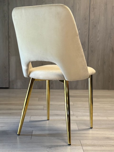 Krzesło tapicerowane GOTI CREAM VELVET GOLD