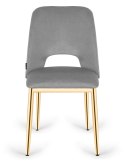 Krzesło tapicerowane GOTI GREY VELVET GOLD