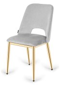 Krzesło tapicerowane GOTI LIGHT GREY VELVET GOLD