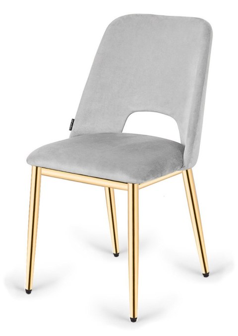 Krzesło tapicerowane GOTI LIGHT GREY VELVET GOLD