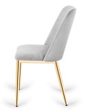 Krzesło tapicerowane GOTI LIGHT GREY VELVET GOLD