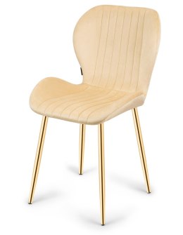 Krzesło tapicerowane MONTI VELVET BEIGE GOLD