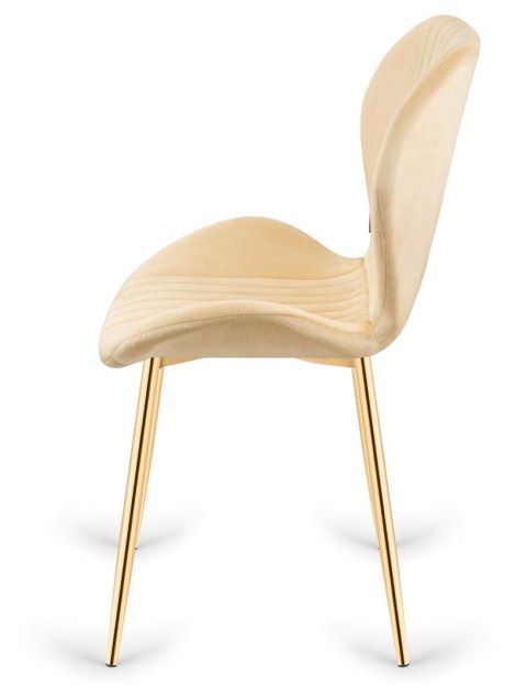 Krzesło tapicerowane MONTI VELVET BEIGE GOLD