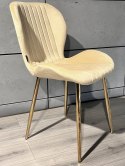 Krzesło tapicerowane MONTI VELVET BEIGE GOLD