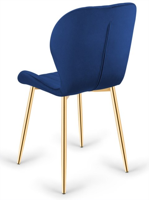 Krzesło tapicerowane MONTI VELVET BLUE GOLD