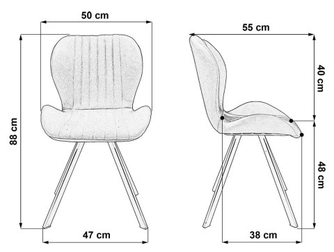 Krzesło tapicerowane MONTI VELVET BLUE