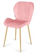 Krzesło tapicerowane MONTI VELVET PINK GOLD