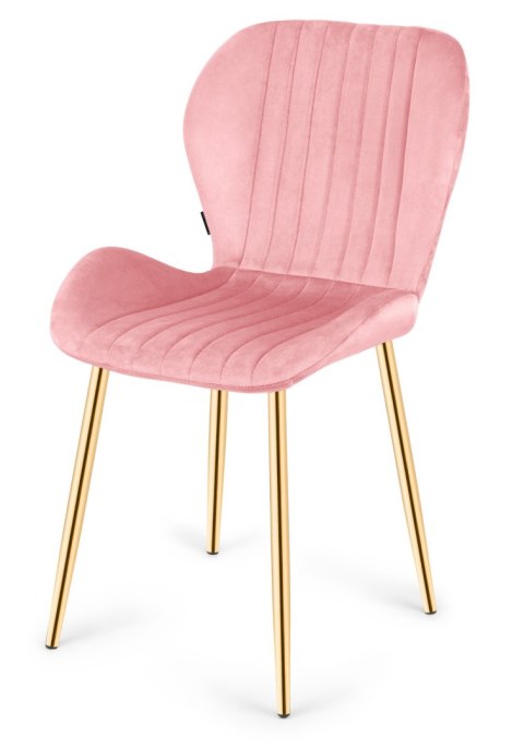 Krzesło tapicerowane MONTI VELVET PINK GOLD