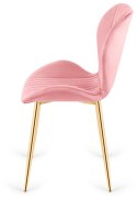 Krzesło tapicerowane MONTI VELVET PINK GOLD