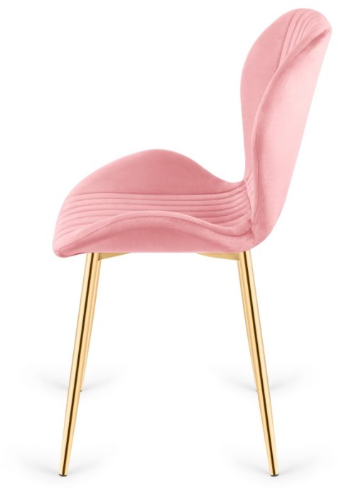 Krzesło tapicerowane MONTI VELVET PINK GOLD