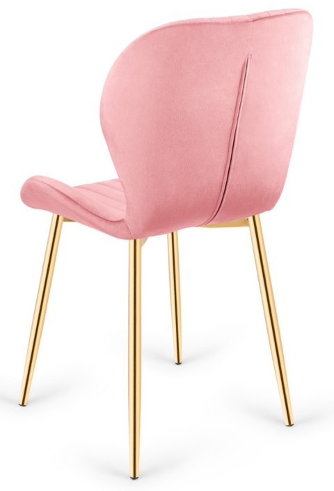 Krzesło tapicerowane MONTI VELVET PINK GOLD