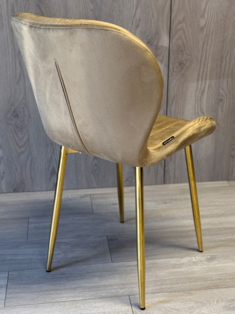 Krzesło tapicerowane MONTI VELVET SAND GOLD