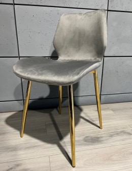 Krzesło tapicerowane SOPHIA VELVET GREY GOLD