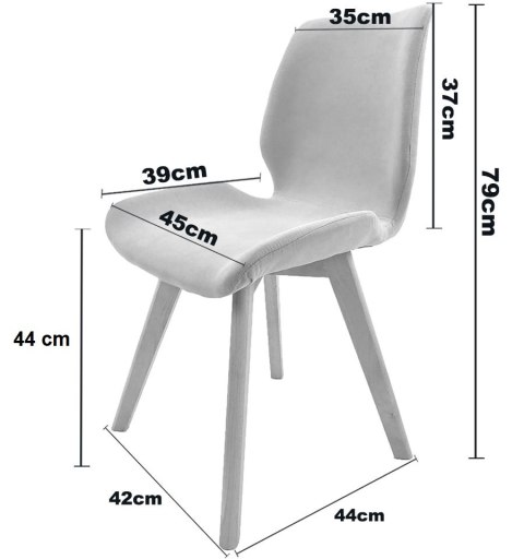 Krzesło tapicerowane SOPHIA VELVET GREY II GATUNEK