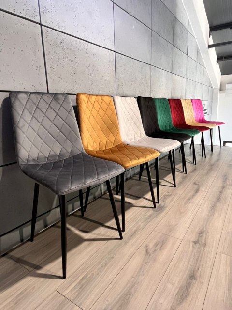 Krzesło tapicerowane SORANO VELVET DARK GREY II GATUNEK