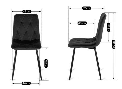 Krzesło tapicerowane SORANO VELVET DARK GREY