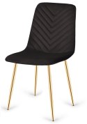 Krzesło tapicerowane TRIO VELVET BLACK GOLD