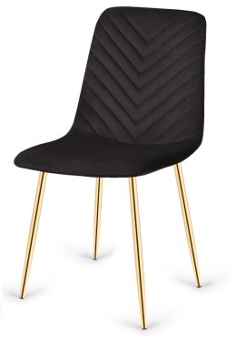 Krzesło tapicerowane TRIO VELVET BLACK GOLD