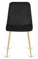 Krzesło tapicerowane TRIO VELVET BLACK GOLD