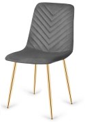 Krzesło tapicerowane TRIO VELVET DARK GREY GOLD