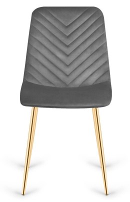Krzesło tapicerowane TRIO VELVET DARK GREY GOLD