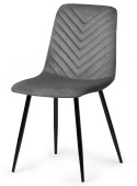 Krzesło tapicerowane TRIO VELVET DARK GREY