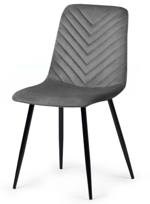 Krzesło tapicerowane TRIO VELVET DARK GREY