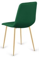 Krzesło tapicerowane TRIO VELVET GREEN GOLD