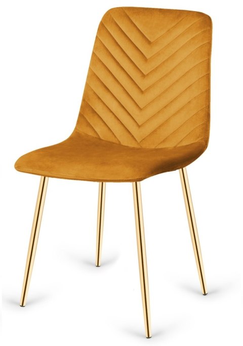 Krzesło tapicerowane TRIO VELVET HONEY GOLD
