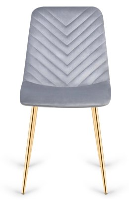 Krzesło tapicerowane TRIO VELVET LIGHT GREY GOLD