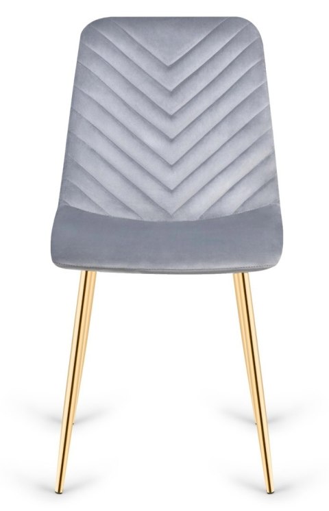 Krzesło tapicerowane TRIO VELVET LIGHT GREY GOLD