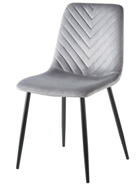 Krzesło tapicerowane TRIO VELVET LIGHT GREY