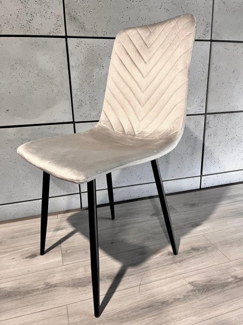 Krzesło tapicerowane TRIO VELVET LIGHT GREY