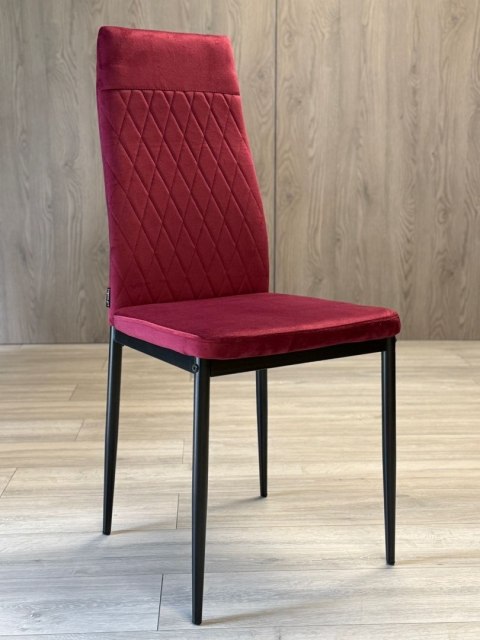 Krzesło tapicerowane VALVA CARO VELVET BURGUNDY