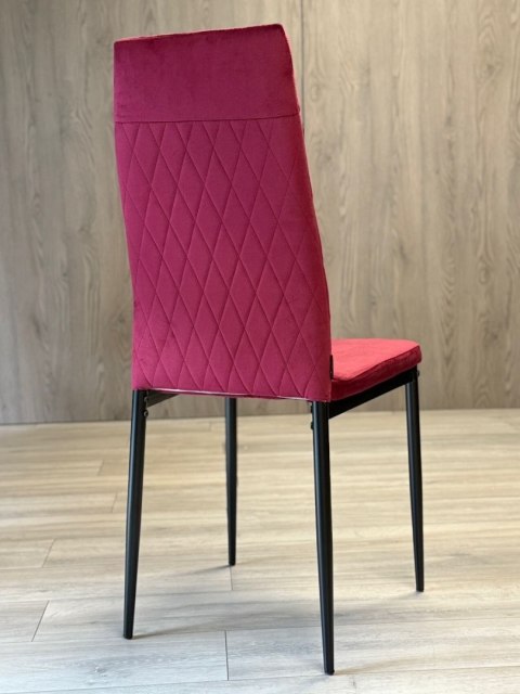 Krzesło tapicerowane VALVA CARO VELVET BURGUNDY