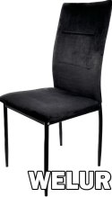 Krzesło tapicerowane VALVA DUO BLACK VELVET II GATUNEK