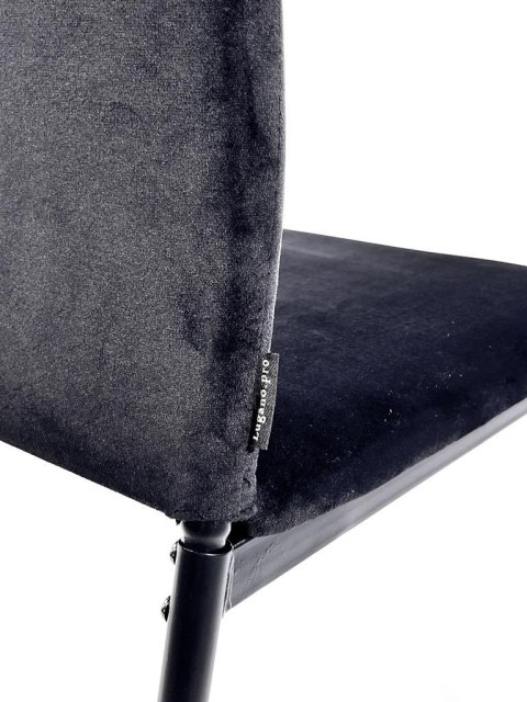 Krzesło tapicerowane VALVA DUO BLACK VELVET II GATUNEK