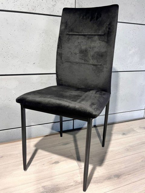 Krzesło tapicerowane VALVA DUO BLACK VELVET II GATUNEK