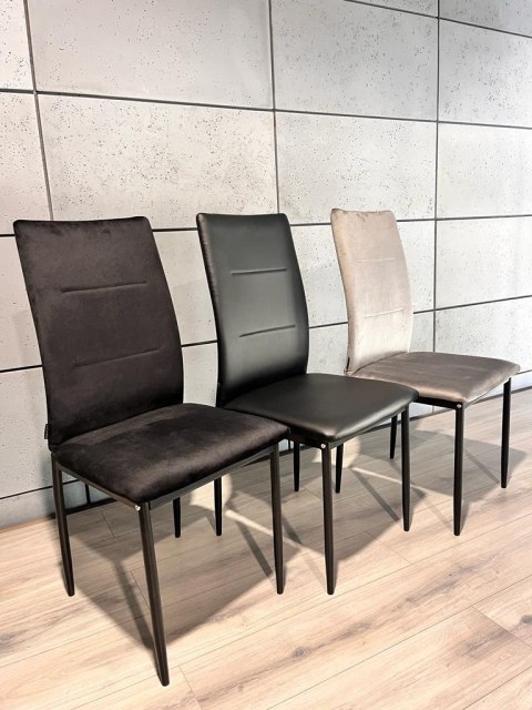 Krzesło tapicerowane VALVA DUO BLACK VELVET II GATUNEK