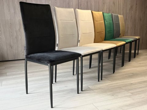 Krzesło tapicerowane VALVA DUO BLACK VELVET