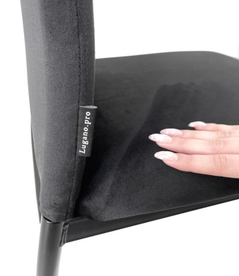 Krzesło tapicerowane VALVA DUO BLACK VELVET
